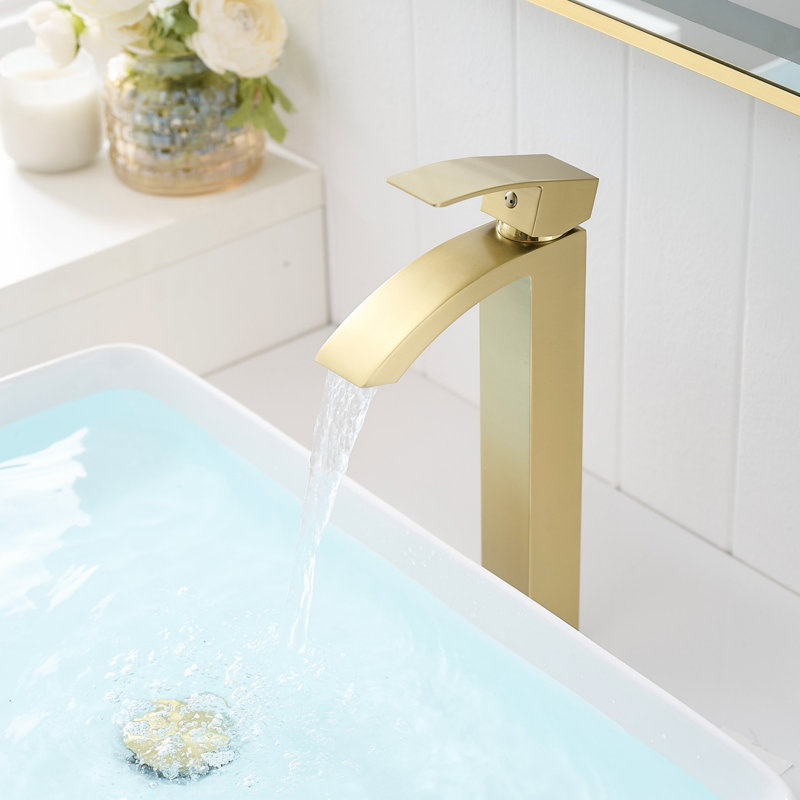Brushed Gold Bathroom Faucet,faucet For Bathroom Sink, Single Hole Bathroom Faucet Modern Single Handle Vanity Basin Faucet