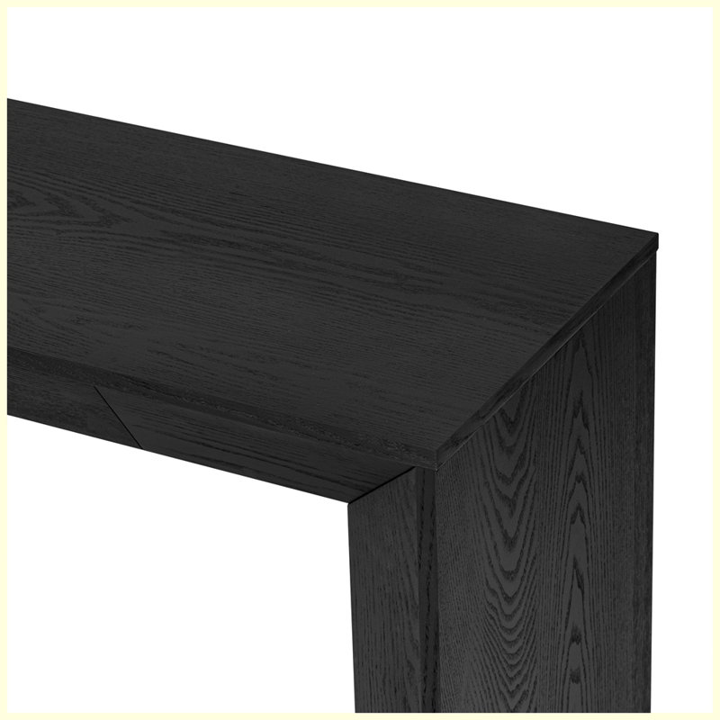 Modern Farmhouse Console Table with 2 Concealed Drawers for Living Room, Black