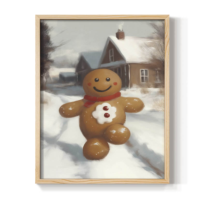 Art de Noël des Fêtes - série 2-CC, reproduction encadrée - bois massif, Naturel, H 11 po x l 9 po