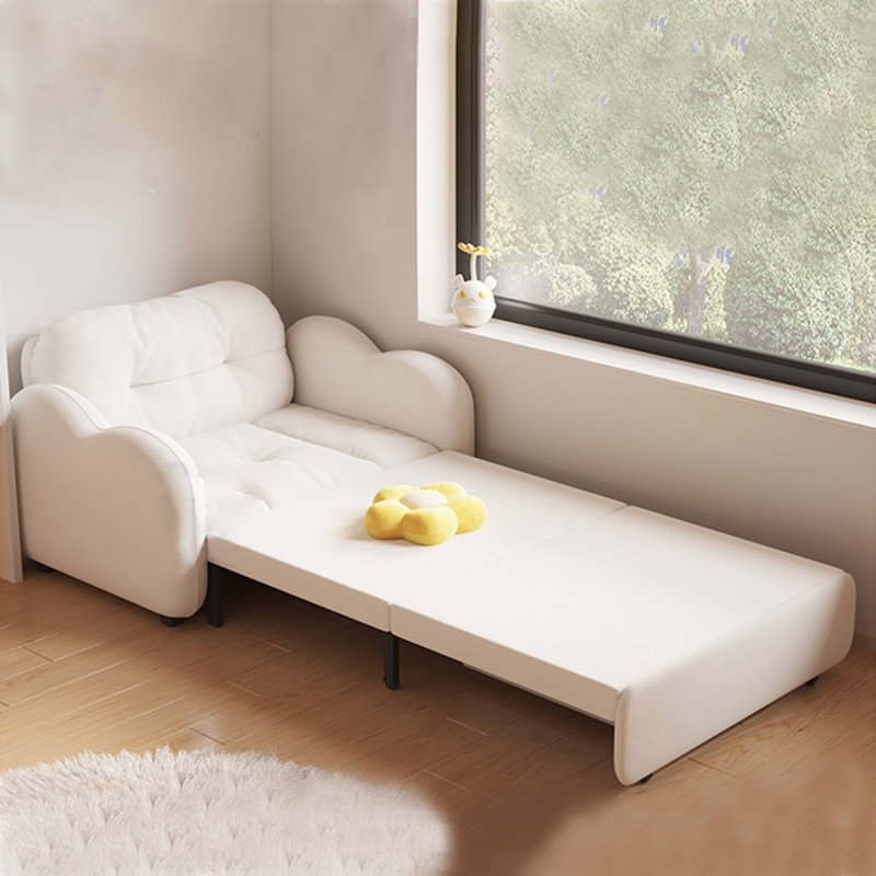 Fauteuil convertible 33,46 po blanc 100% polyester, 33.46"W*33.07"D*34.25"H