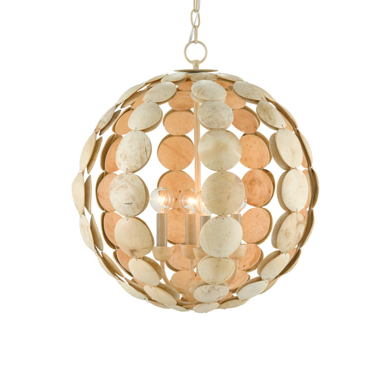Tartufo 4 - Light Wrought Iron Dimmable Globe Chandelier