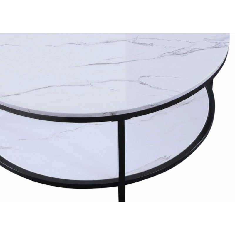 Ensemble de cocktail moderne 3 pièces 1X Table basse ronde 2X Table de bout Mobilier de salon en bois