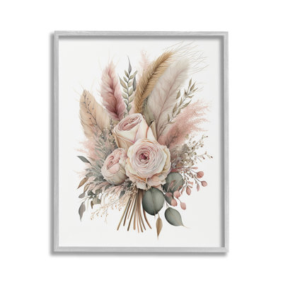 «Roses & Country Reeds», art de la giclée encadrée par LSR Design Studio