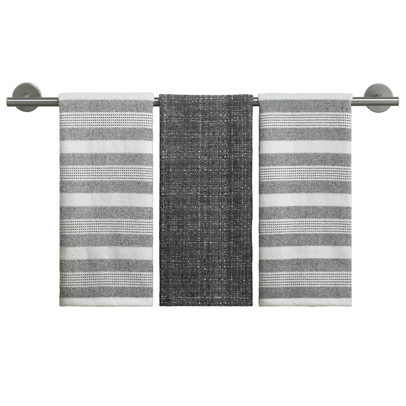 Izod Chester 3-Piece Kitchen Towel Set, Black