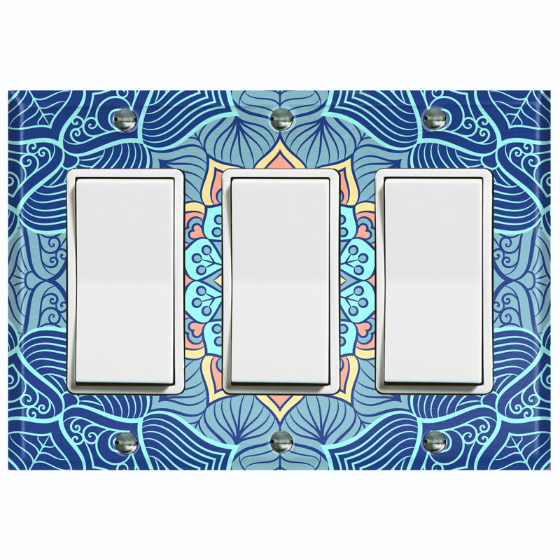 Patterned 3 - Gang Toggle Light Switch Standard Wall Plate