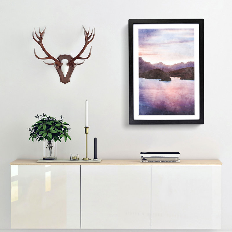 Calm Lake - Picture Frame Graphic Art Print, 33cm H x 24cm W x 2cm D, Black Framed