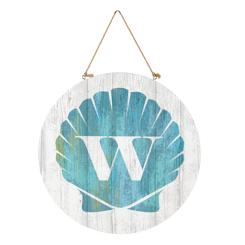 Monogramme de coquille décorative de porte côtière l 18 po