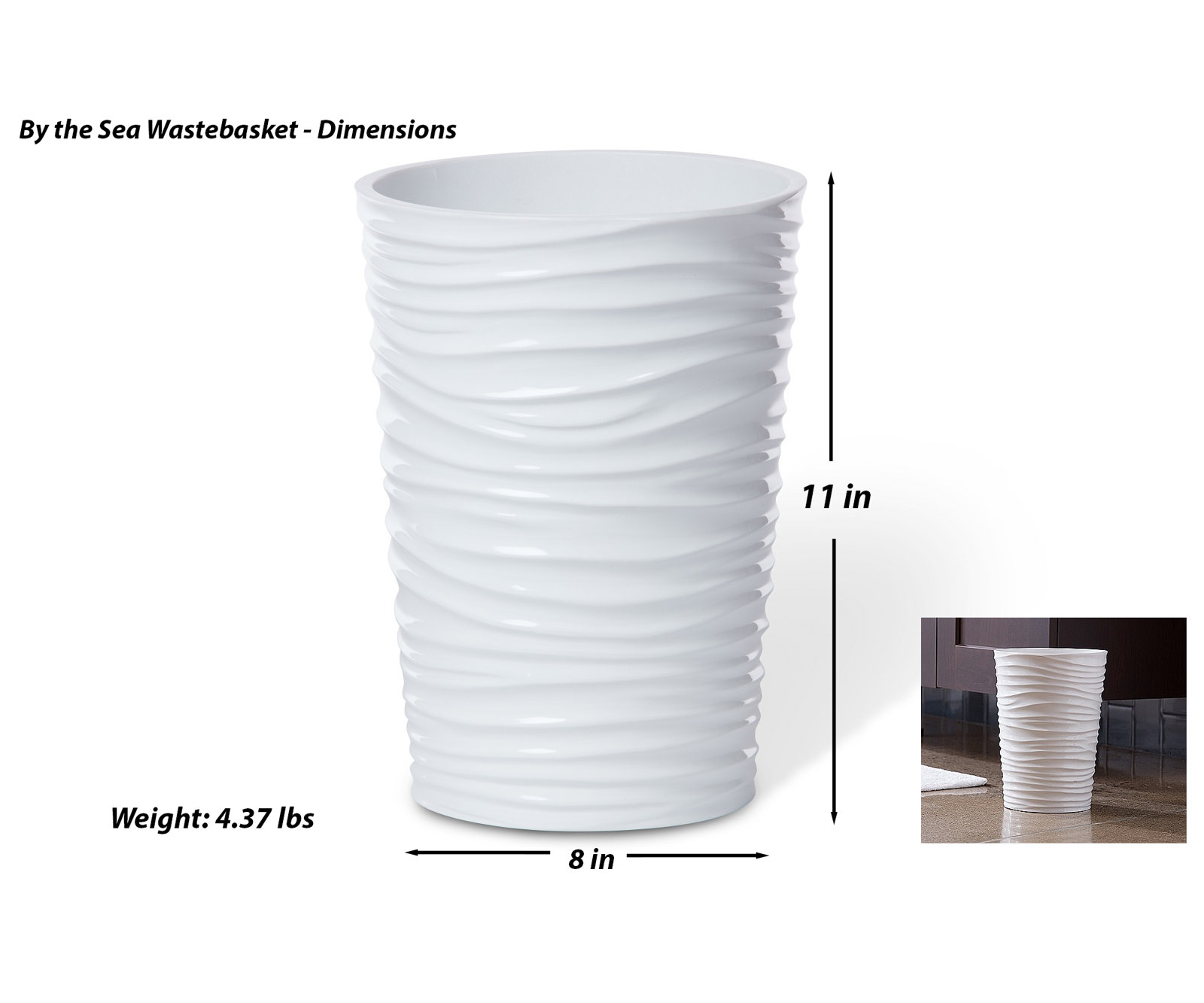 Acton Resin Open Waste Basket