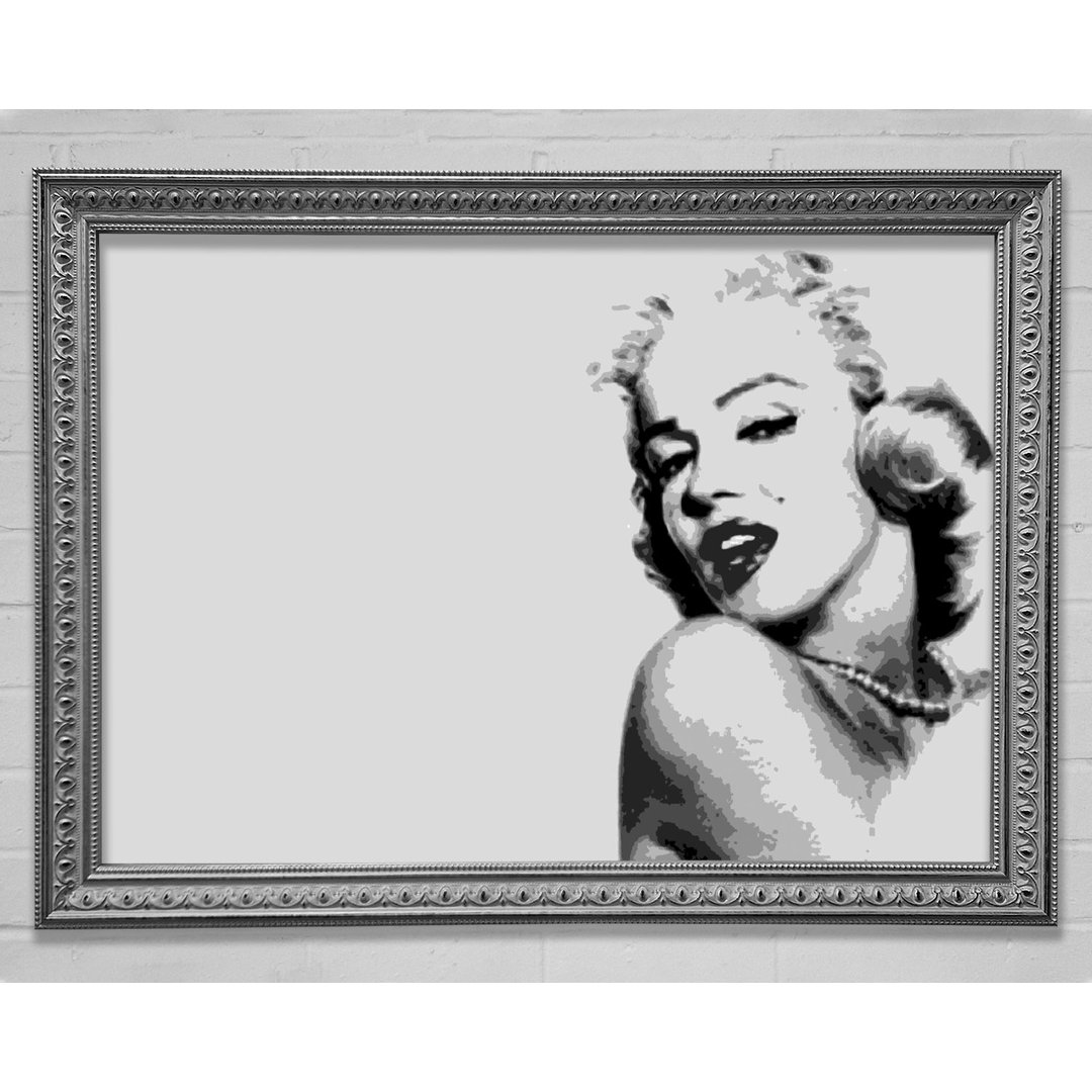 Marilyn Monroe Retro Grau - Einzelner Bilderrahmen Druck