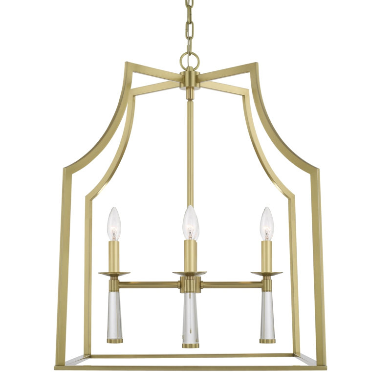 Baxter 4 - Light Chandelier, Aged Brass