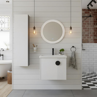 Meuble-lavabo de 24 po avec lavabo en céramique et 3 paires de poignées