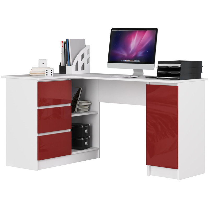 Bohun L-Shaped, Left Hand Facing, Red/White