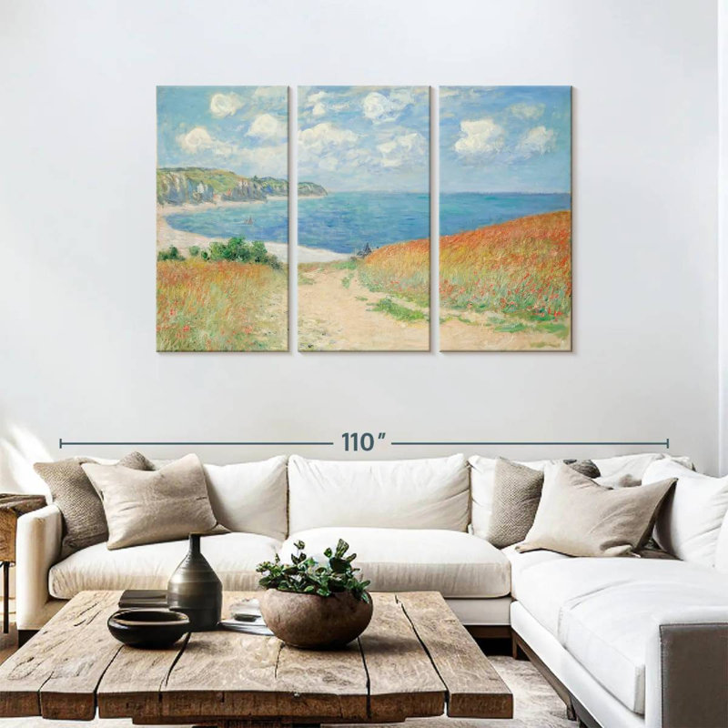 Sebbie Path In Wheat Fields At Pourville, 48" H x 74" W