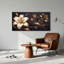 Crème et lys bronze avec feuilles métalliques, art mural-429394493