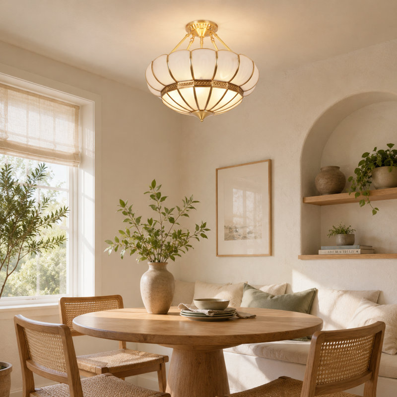 Lustre semi-encastré moderne à 4 lumières 20,5 "Blossom (ampoule incluse)