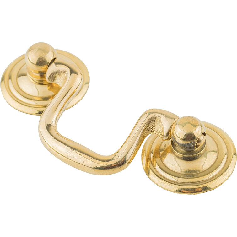 Cast Brass Swan Neck Drawer Bail Pull | Centers: 3 | Antique Cabinet Door,  Dresser Drawer Furniture Reproduction Hardware | UA-879-PCB