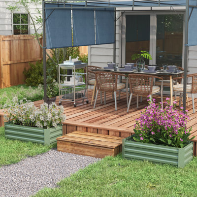 Ensemble de 2 jardinières avec jardin surélevé 39 po x 20 po x 12 po, vert