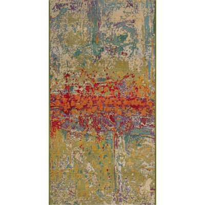 Outdoor Iris Area Rug Moss Color