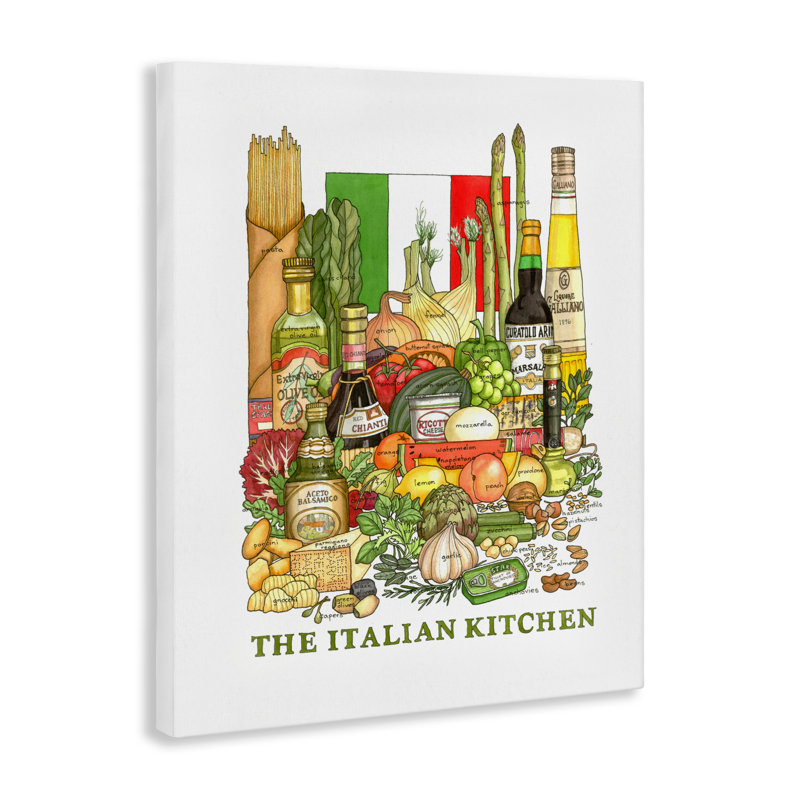 Toile de cuisine et de cuisine italienne, design par Nancy Overton, H 30 po x l 24 po