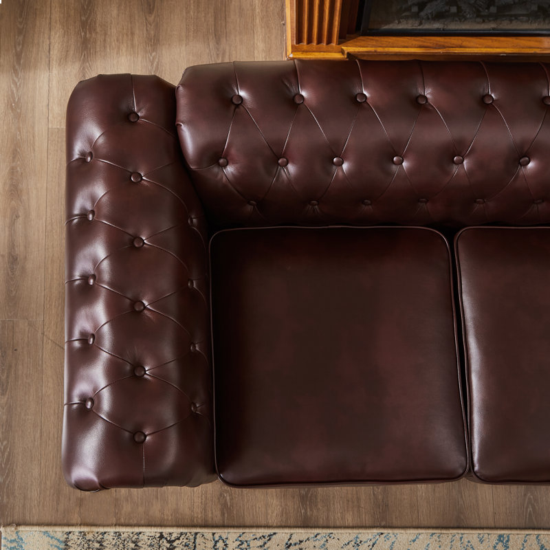 Canapé 88,5 po Chesterfield, Bourgogne