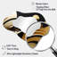 Verdale Golden Circular Universe IV - miroir unique géométrique nuage, grand miroir mural asymétrique noir, impression d'art en métal-107246405