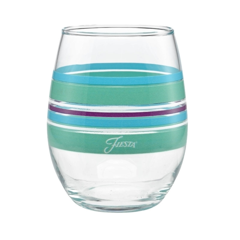 Fiesta® Farmhouse Chic Stripes Stemless Wine Glass Set Of 4