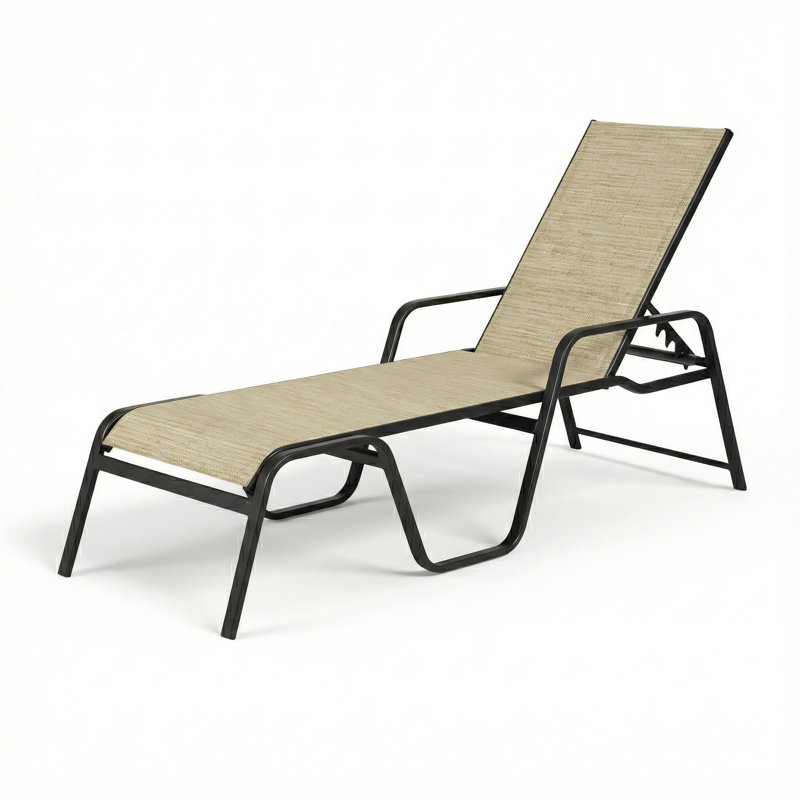  Siesta Chaise, Natural Sling/Matte Black