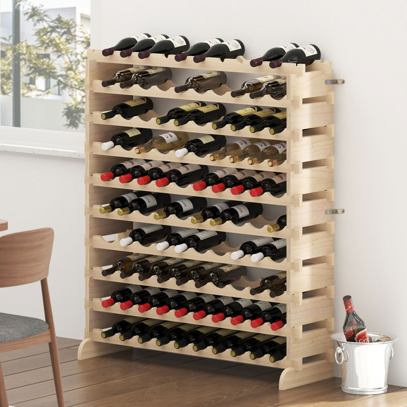 Avant Solid Wood Wine Bottle Rack Natural, 21.3" H x 43" W x 11.8" D