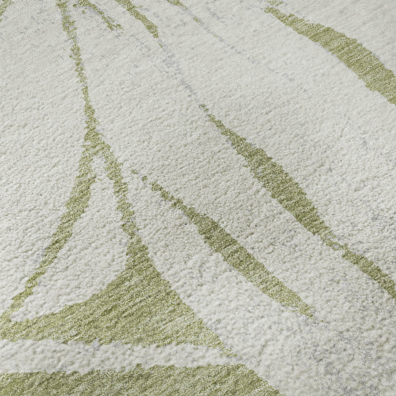 Premium Machine Washable Mayfield AMF2263 Floral Rug, 8' x 10', Aloe