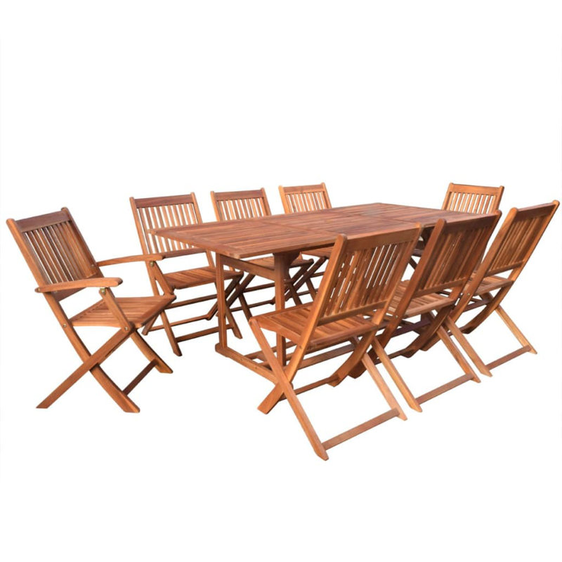 Patchway 8 - Person Acacia Wood Patio Dining Set with Rectangular Table