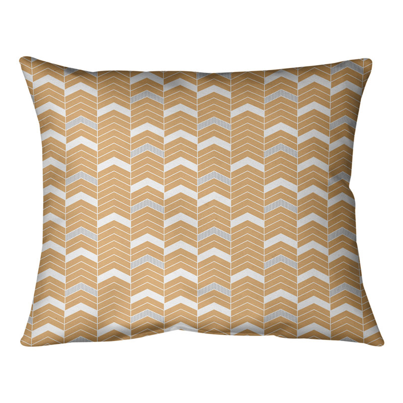 Coussin Rhonda, H 10 po x l 14 po, Orange et gris, Duvet / Plumes