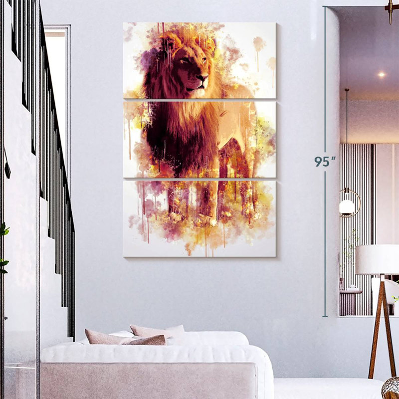 Position du lion Brampt, H 32 po x l 20 po