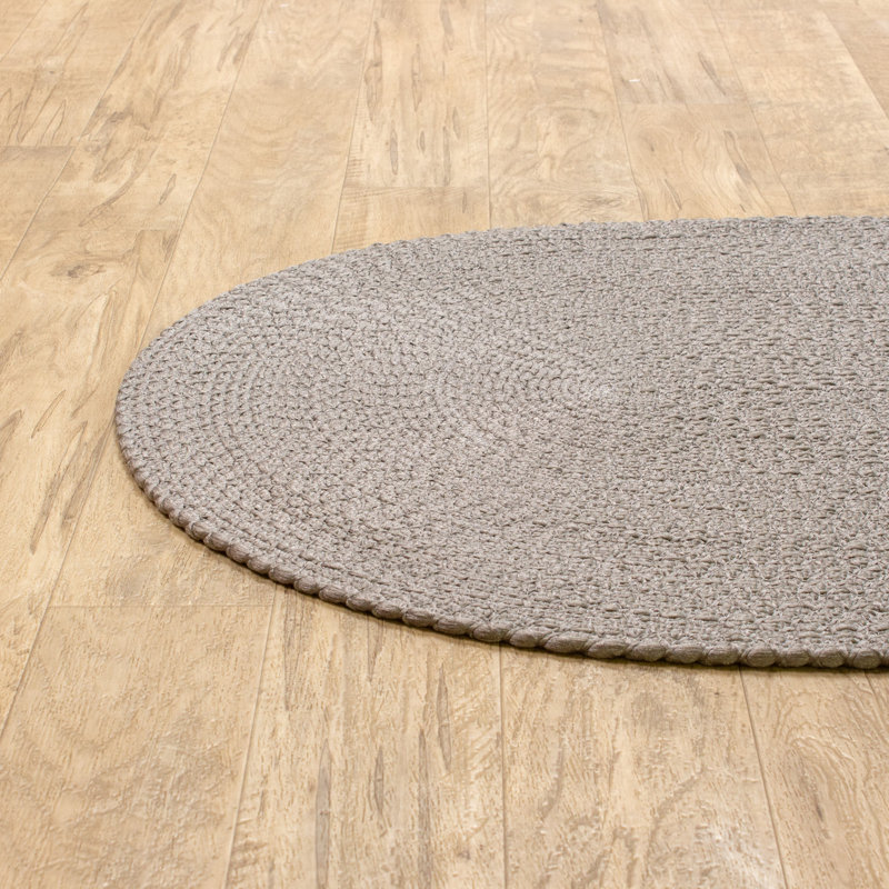 Solid Braided Farmhouse Performance Area Rug, Runner 2' x 6'