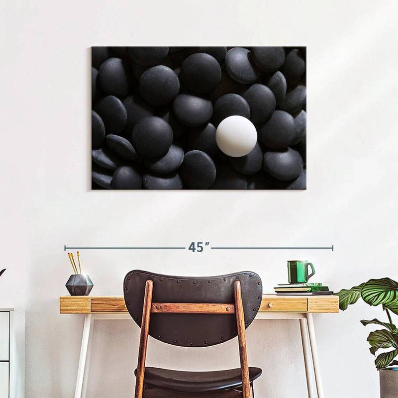 Senne Lone White Go Stone, 24" H x 36" W