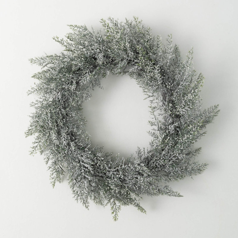 Couronne de Noël en forme de cèdre artificiel 21 po, vert