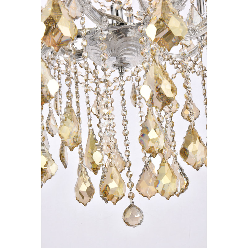 Stockard 28 - Light Chandelier, Royal Cut, Golden Teak (Smoky), Chrome