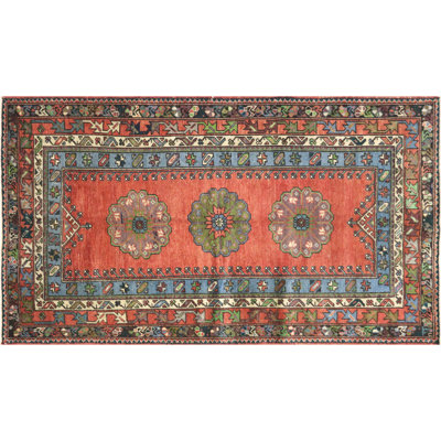 One-of-a-Kind 4' X 6'10 1960s Wool Area Rug in