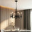6-Light Matte Black Candle Chandelier, 20.47" French Country Farmhouse Dining Room Light with Adjustable Chain