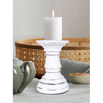 Wood Tabletop Candlestick