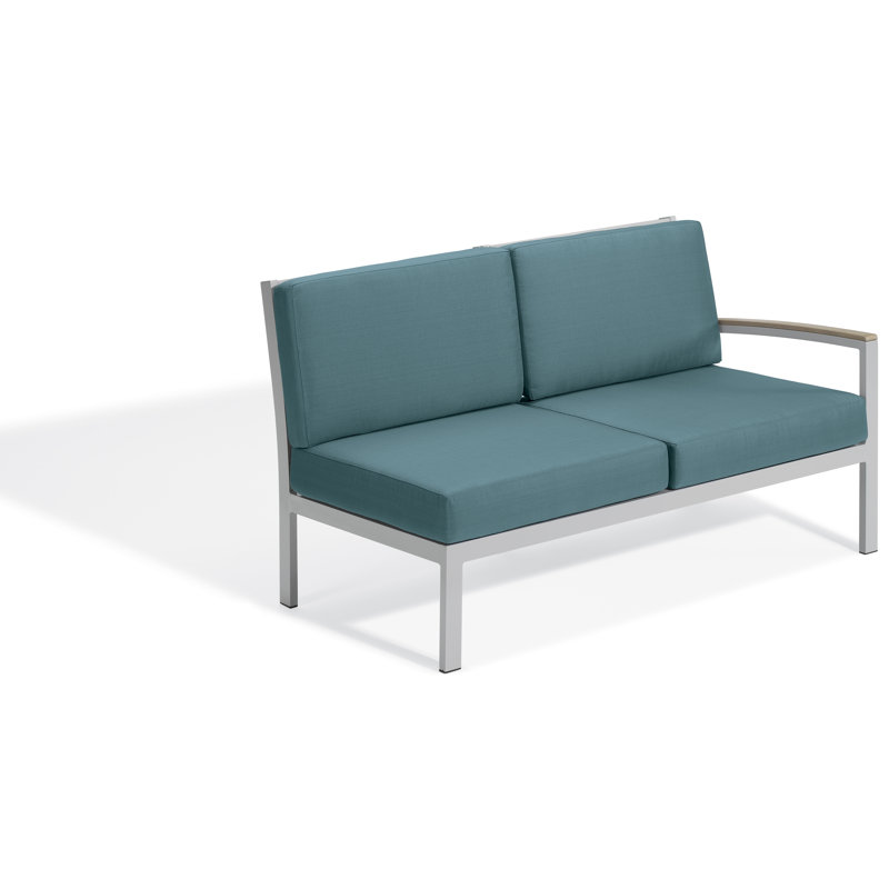 Travira Outdoor - Seat Patio Sectional, Vintage Tekwood, Midnight Blue