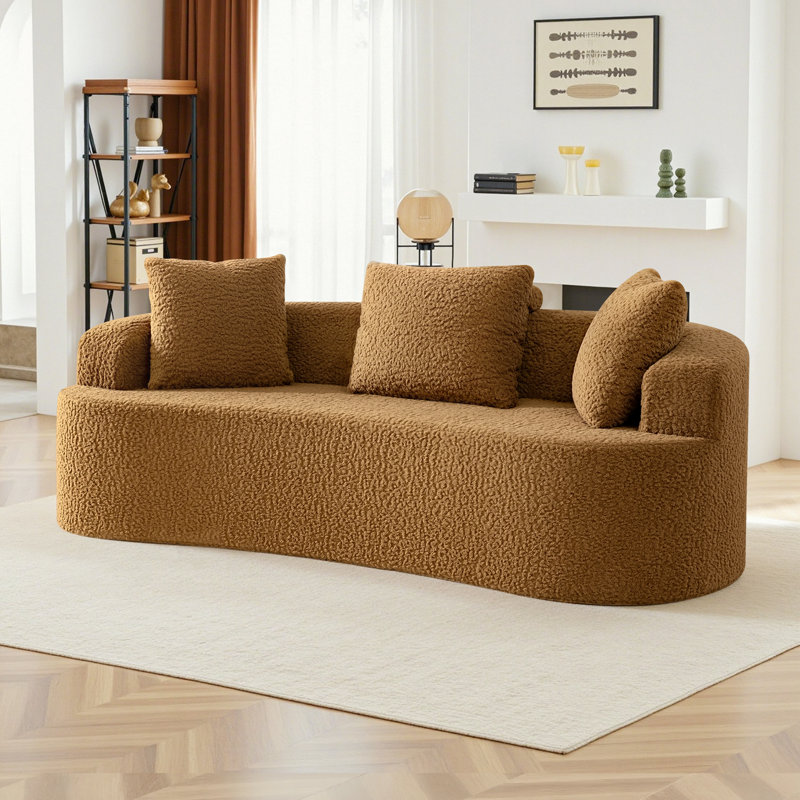Canapé en tissu pelucheux Boneless, Brun