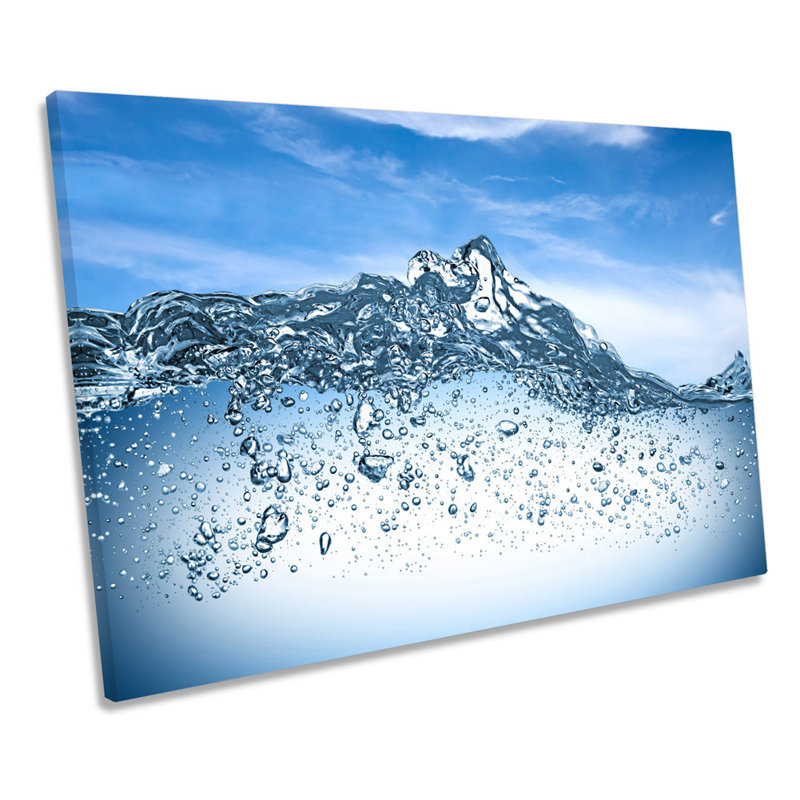 Bathroom Blue Water - Wrapped Canvas Print, 30.5cm H x 45.7cm W x 2cm D