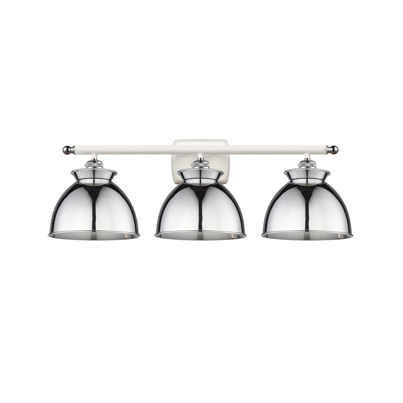 Éclairage pour meuble-lavabo à intensité variable 3 lumières Erastus, Ampoule non incluse, Blanc, Chrome poli