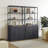 Cesiro 5 -Tier Bookcase With 2 Fluted Doors And Adjustable Shelves-376663771