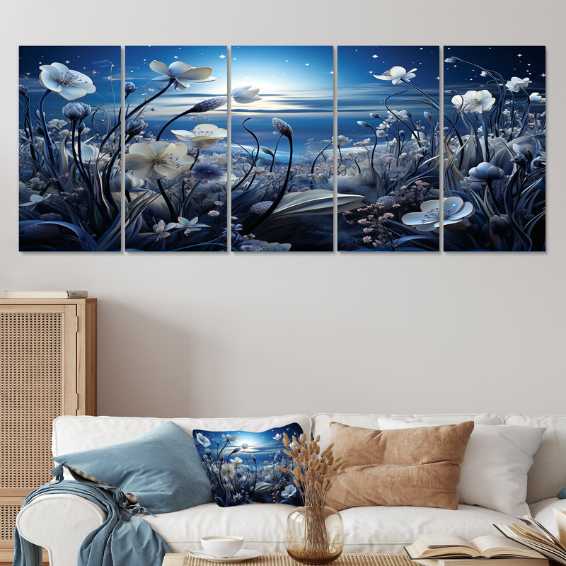 «Moon Cosmic Floral Couture Meadows, 5 pièces», 5 pièces, H 28 po x l 60 po