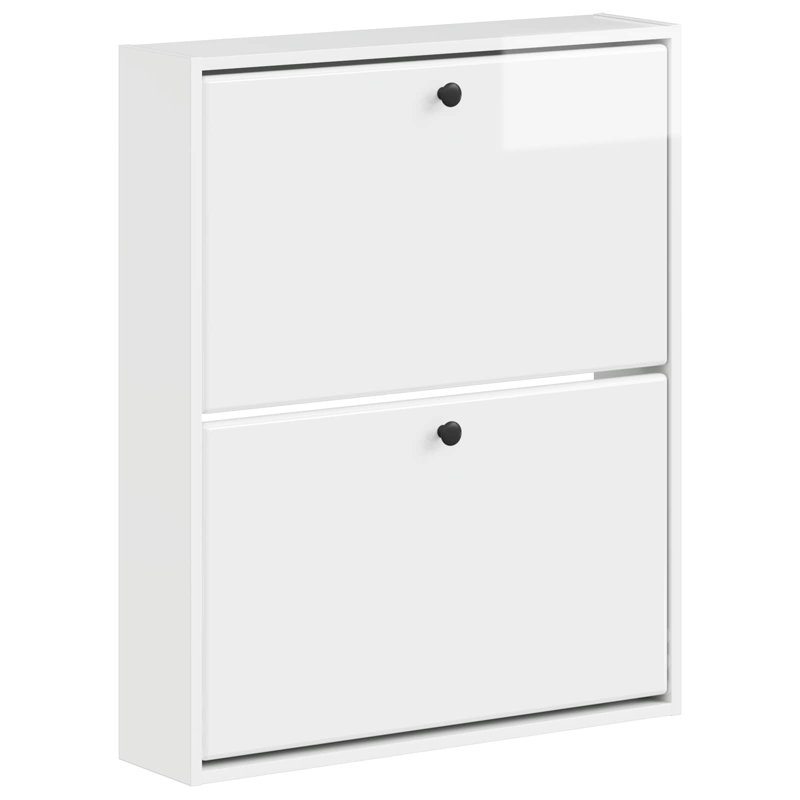 Shoe Storage, High Gloss White, 86 cm H x 71 cm W x 17 cm D