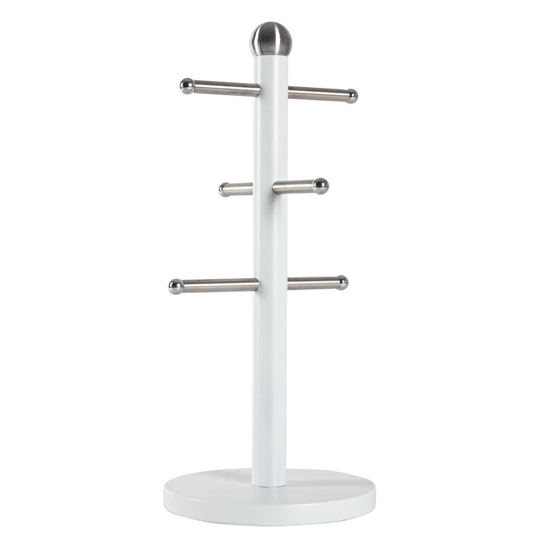 Metal Kitchen Mug Tree, White