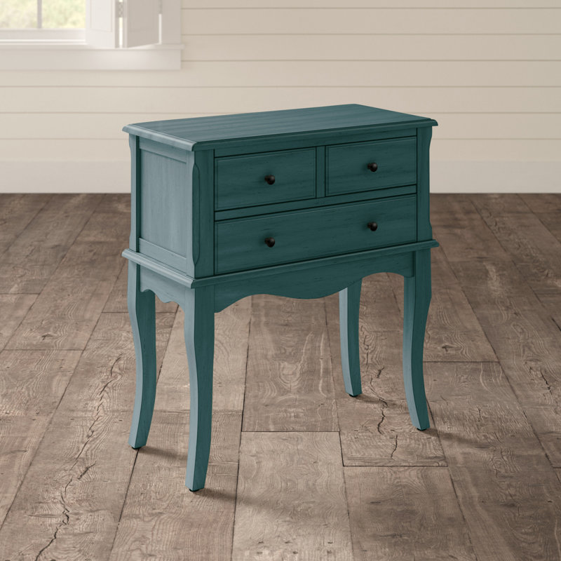 Diors 73.66cm W Bedside Table, Antique Teal