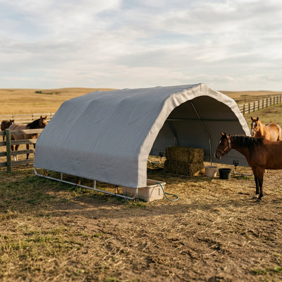 12 ft. W x 12 ft. D Livestock Shelter Canopy with Steel Frame
