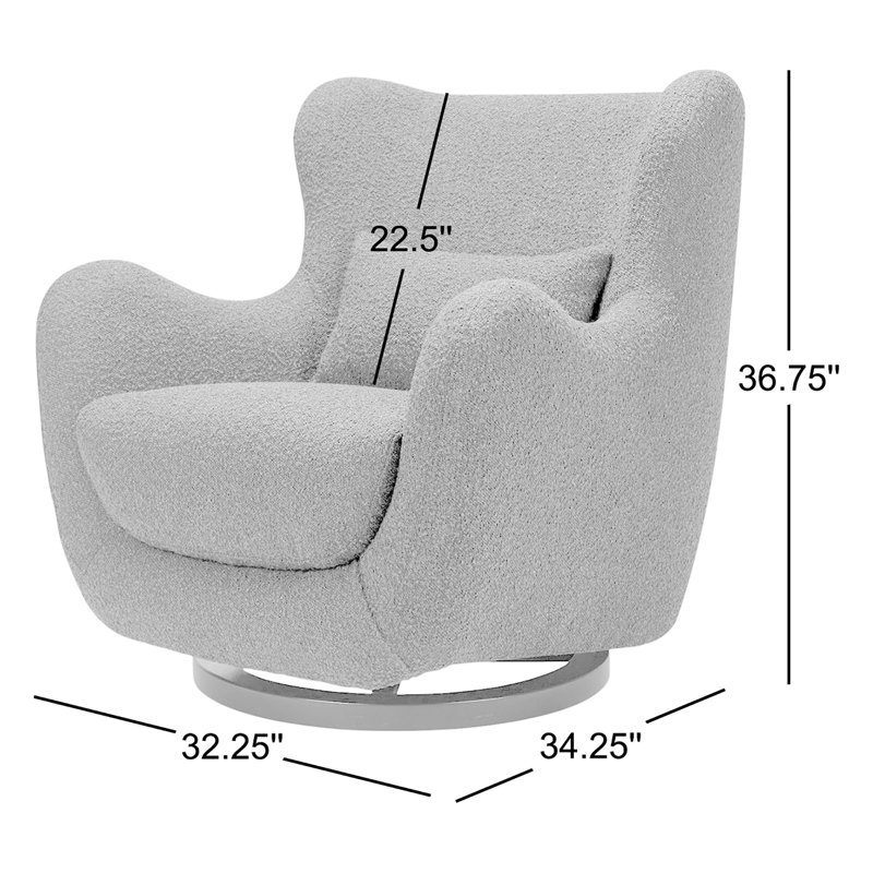 Solstice Swivel Glider in Boucle, Ivory Boucle